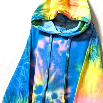 다이너마이트 올 패턴 후드 맨투맨 타이다이 L 구제 의류 두꺼운