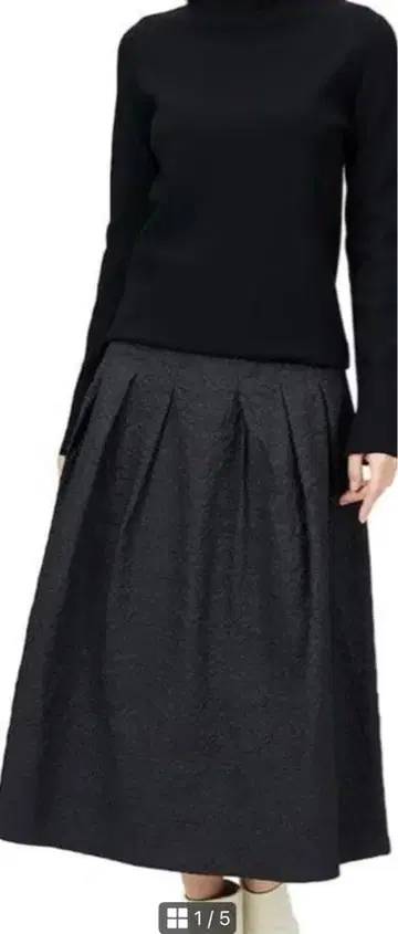 Mila Owen 총침 니트 턱 도킹 원피스