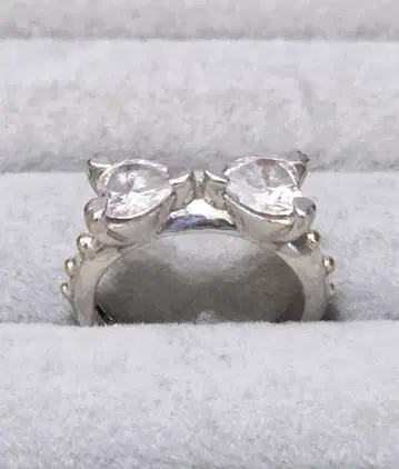 폴리폴리 리본 모티브 스톤 반지 9호 강 C2491