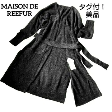 택 포함! 메종 드 리퍼 블랙 부클레? 롱 니트 로브 블랙