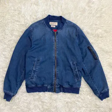 Gap 레드 인디고 데님 봄버 자켓 MA-1