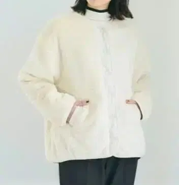 아이보리 워셔블 리버서블 퀼팅 블루종 coca 코카