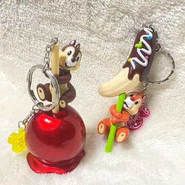 도쿄 디즈니랜드 칩 데일 사과 사탕 초코 바나나 키링