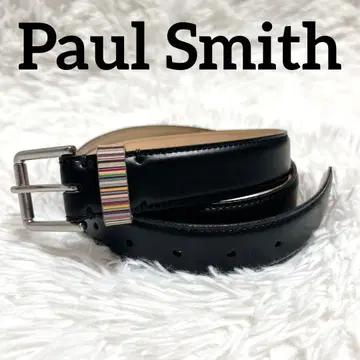 미사용 새상품 Paul Smith 가죽 벨트 멀티 스트라이프 블랙