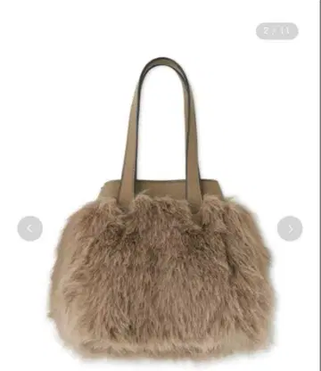 미라 오웬 퍼 핸드백 브라운