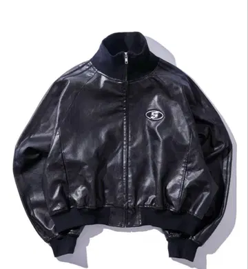 who's who gallary 가죽 트랙 자켓 블랙