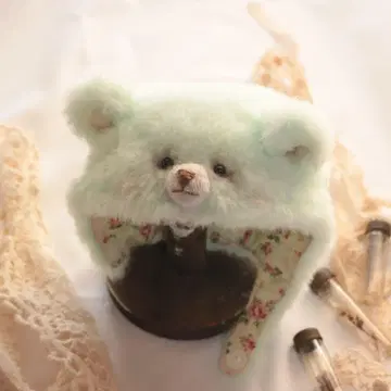 테디베어 같은 모자 민트 그린 곰돌이 귀 모자 브라이스 아이시돌