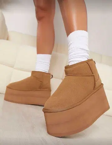 통굽 어그 부츠 카멜