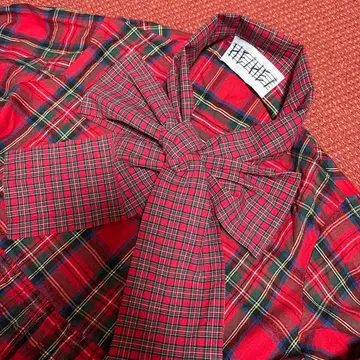 HEIHEI 체크 무늬 리본 포함 원피스