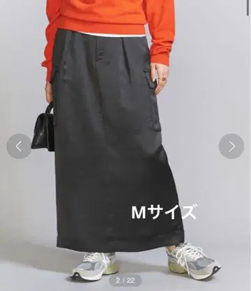 [ BEAUTY&YOUTH ] 빈티지라이크 새틴 카고 스커트 M