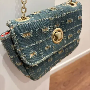 kassiopea 카시오페아 데미지 가공 데님 체인 숄더백