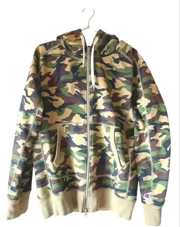 챔피온 카모플라주 패턴 풀 집업 후드티 L 사이즈