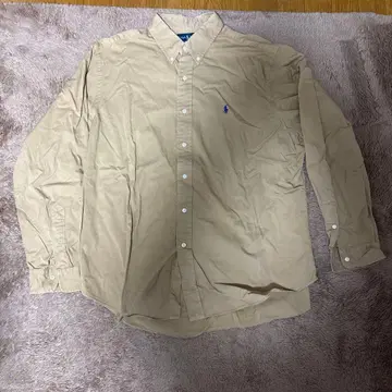 랄프 로렌 파랑 로고 베이지 셔츠