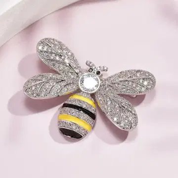 크리스탈 벌 모양 브로치
