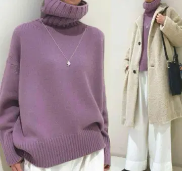 GALERIE VIE 파인 울 터틀넥 풀오버