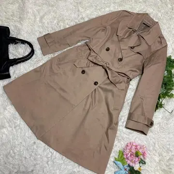 새상품급 어반리서치 로쏘 트렌치코트 베이지 벨트 스트레치 S