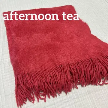 애프터눈 티 머플러 대형 스톨 빨간색 핑크