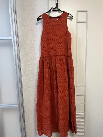 RHC 오렌지 슬리브리스 롱 원피스