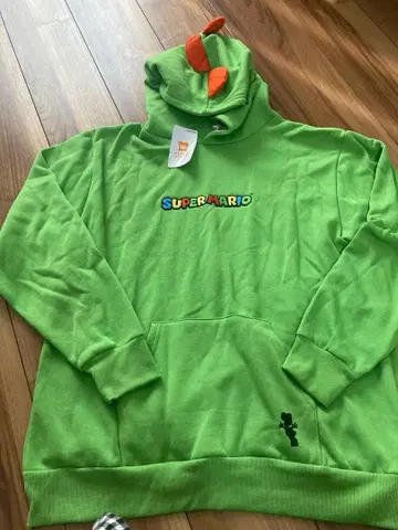 미사용 새상품 마리오 요시 L 후드티 코스프레 후드 속기모