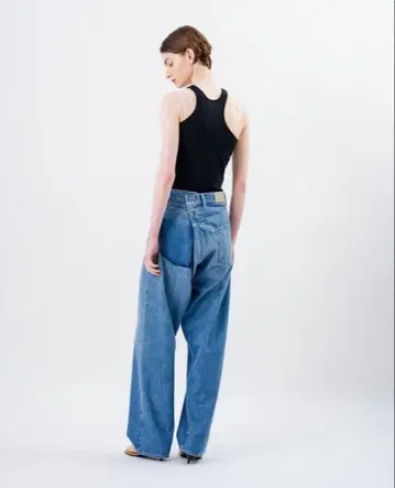 stunning lure KURO iro 크로스 와이드 데님 팬츠