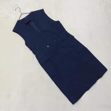 OA2707 [아베베] 베스트 [M] 리본 노카라 V넥 네이비