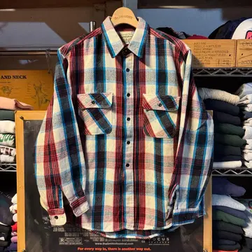 90s 빈티지 좋은 색감 플란넬 셔츠 체크 L