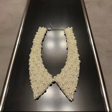 펄 장식 화이트 탈부착 카라