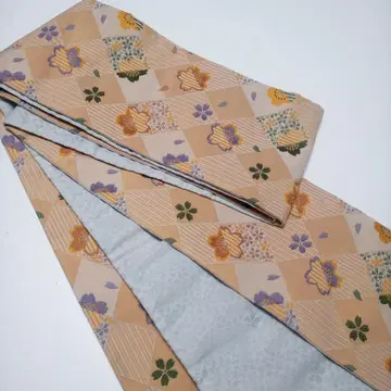 [ 339 ] 반폭 오비 베이지 계열 꽃무늬