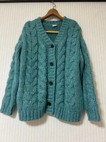 niko and - 청록색 가디건 니트