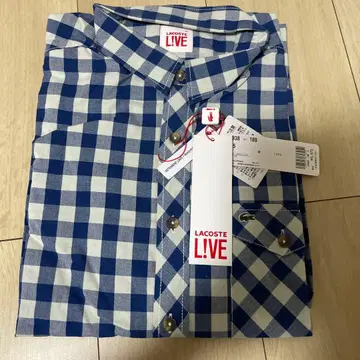 라코스테 LIVE 체크 긴팔 셔츠 사이즈 5 마린