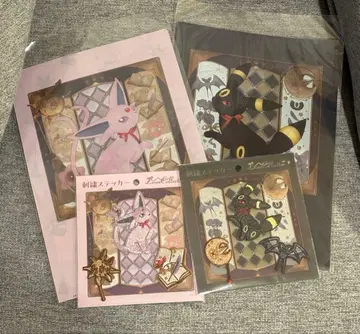 님피아 블래키 자수 스티커 클리어 파일 이브이 컬렉션