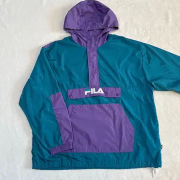 FILA 후드 부착 나일론 자켓 M 절개 아노락 자켓