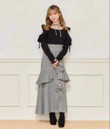 아프레 주르 레이스업 리본 스커트