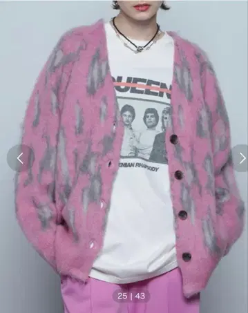 rose bud 핑크 계열 버튼 가디건