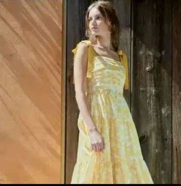 estella k 꽃무늬 리본 포함 맥시 드레스