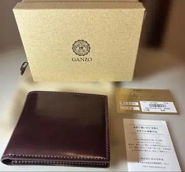[ 미사용 ] GANZO 순수 지갑 버건디 이단 접이식 지갑