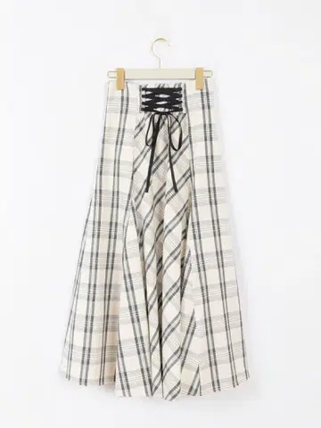 An MILLE 체크 플레어 롱 스커트