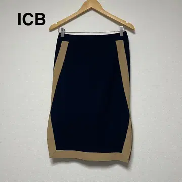 ICB 네이비/베이지 타이트 스커트 사이즈 9 온워드 카시야마