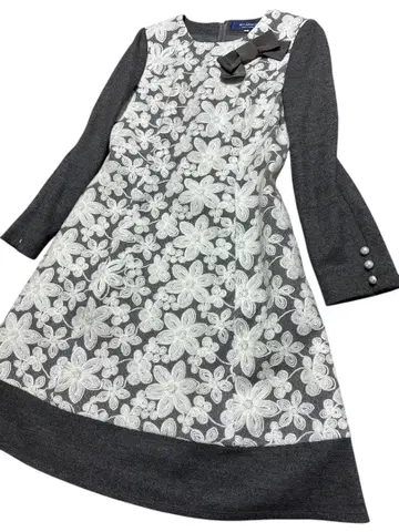 새상품급! 엠즈 그레이시 꽃무늬 울 100% 원피스 사이즈 38