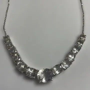 샤토 다루장 실버 925 화이트 토파즈 오벌 목걸이