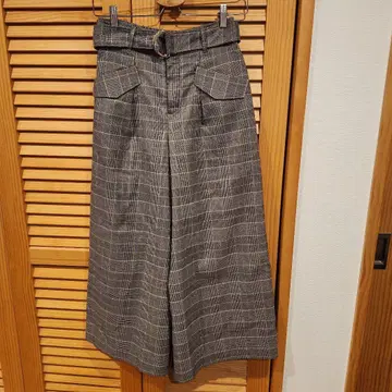 질스튜어트 와이드 팬츠 글렌체크 그레이