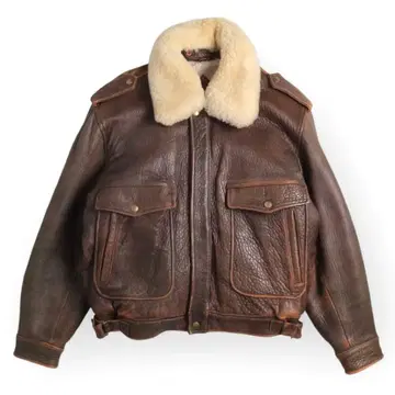 Vintage 80s 90s G1 A2 짧은 기장 가죽 플라이트 자켓