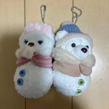 닷피와 셰리메이 눈사람 키링 봉제 인형 2개