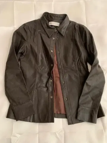 다크 브라운 양가죽 가죽 셔츠 자켓