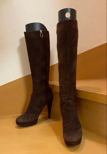 세르지오 로시 롱 부츠 스웨이드 초콜릿 브라운 이탈리아제