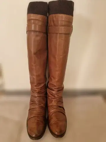 [일본제] 브라운 가죽 롱 부츠