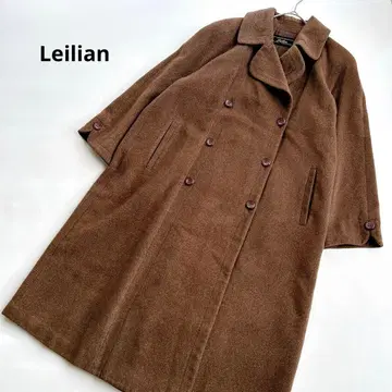 레리안 실크 블렌드 울 더블 브레스트 롱 코트 맥시 길이 루즈핏