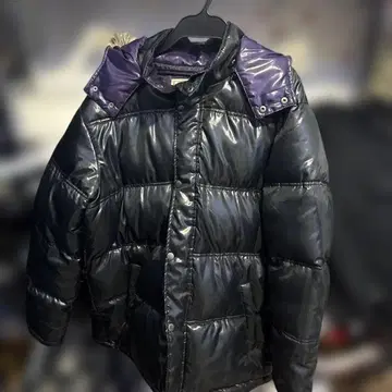 퍼 탈부착 가능 블랙 보라색 다운 자켓