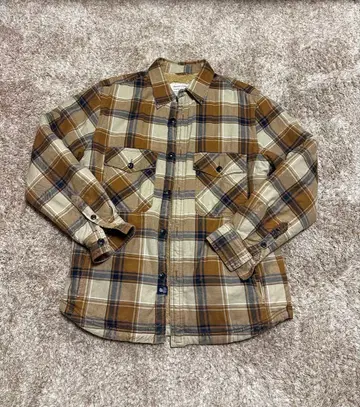 BAYFLOW 체크 무늬 긴팔 셔츠 플리스 안감 부착