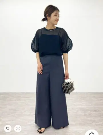 Noble 에스테르 슬라브 스티치 배기 팬츠